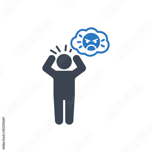 Angry thoughts cloud icon