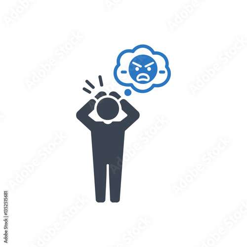 Angry thoughts cloud icon