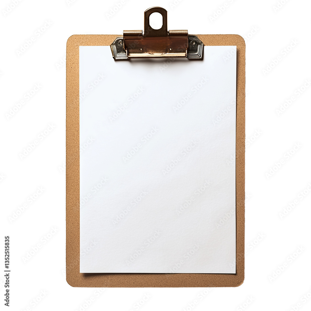 Blank Paper on Clipboard Ready for Writing, Empty Paper on Wooden Clipboard Isolated, Clipboard with Blank Sheet of Paper for Notes, AI Blank Paper on Clipboard Ready for Writing, Empty Paper on Wooden Clipboard Isolated, Clipboard with Blank Sheet of Paper for Notes, AI