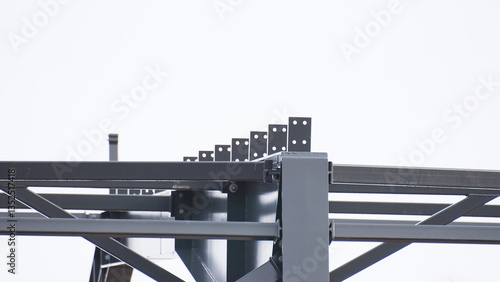 Photography Metal construction, in the photo the structure of the building frame made of met