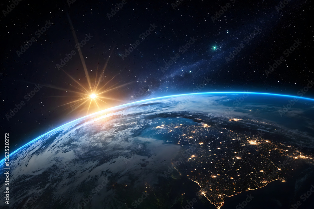 Stunning Sunrise Over Earth from Space – Awe-Inspiring Cosmic View Stunning Sunrise Over Earth from Space – Awe-Inspiring Cosmic View