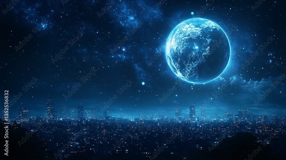 A futuristic depiction of Earth with a space station orbiting in the background, symbolizing the intersection of technology, sci-fi, and business. The minimalist design emphasizes the vastness of spac A futuristic depiction of Earth with a space station orbiting in the background, symbolizing the intersection of technology, sci-fi, and business. The minimalist design emphasizes the vastness of spac