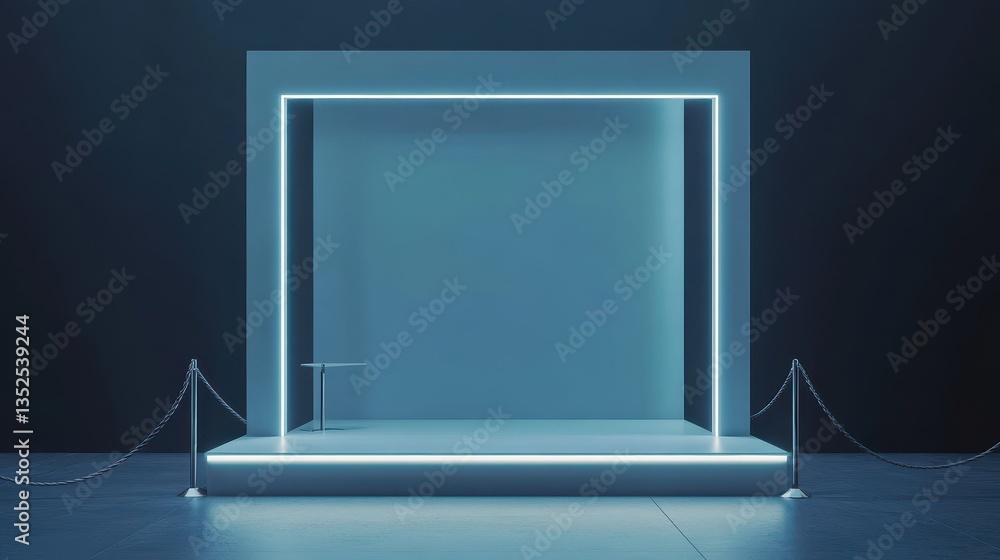 Minimalist Display Space with Neon Lights Minimalist Display Space with Neon Lights