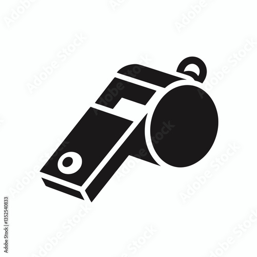 Lifeguard Whistle silhouette in black on a white background