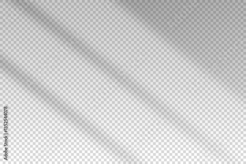 Shadow blinds. Sun light from window. Overlay effect. Shade jalousie transparent. Isolated background. Windows blind. Reflection shadows on wall. Reflected horizontal shading. Vector illustration