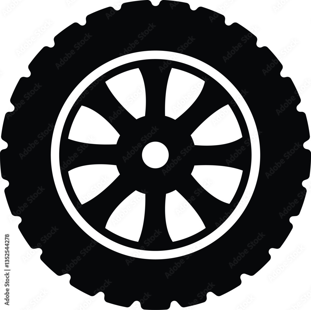 Obraz premium Car wheel icon simple vector illustration