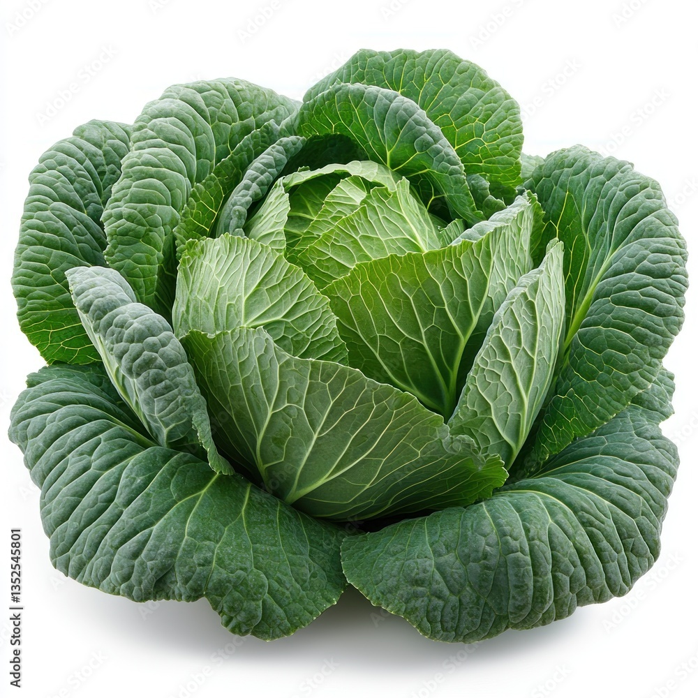Obraz premium Fresh Green Cabbage: A Vibrant Vegetable