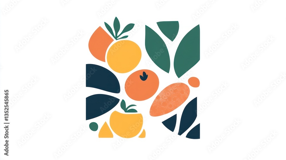 Abstract fruit art design; colorful fruit shapes; modern abstract background; for graphic design Abstract fruit art design; colorful fruit shapes; modern abstract background; for graphic design