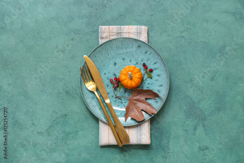 Autumnal table setting with...