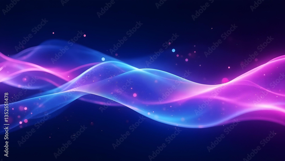 Fototapeta premium Futuristic Neon Wave Background Ai Generated– Vibrant Abstract Glow in Electric Blue & Purple
