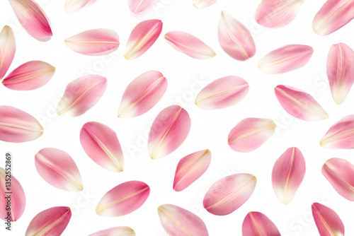 Falling Tulip flower petals isolated on transparent background. Png