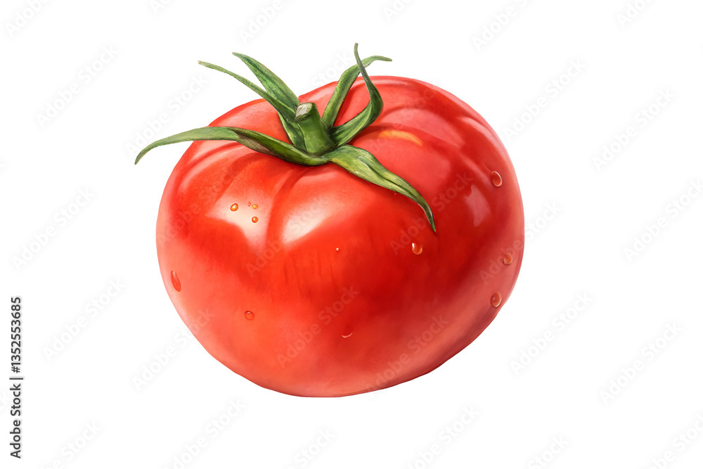 Juicy Red Tomatoes with Water Drops on Light Backdrop. Juicy Red Tomatoes with Water Drops on Light Backdrop.