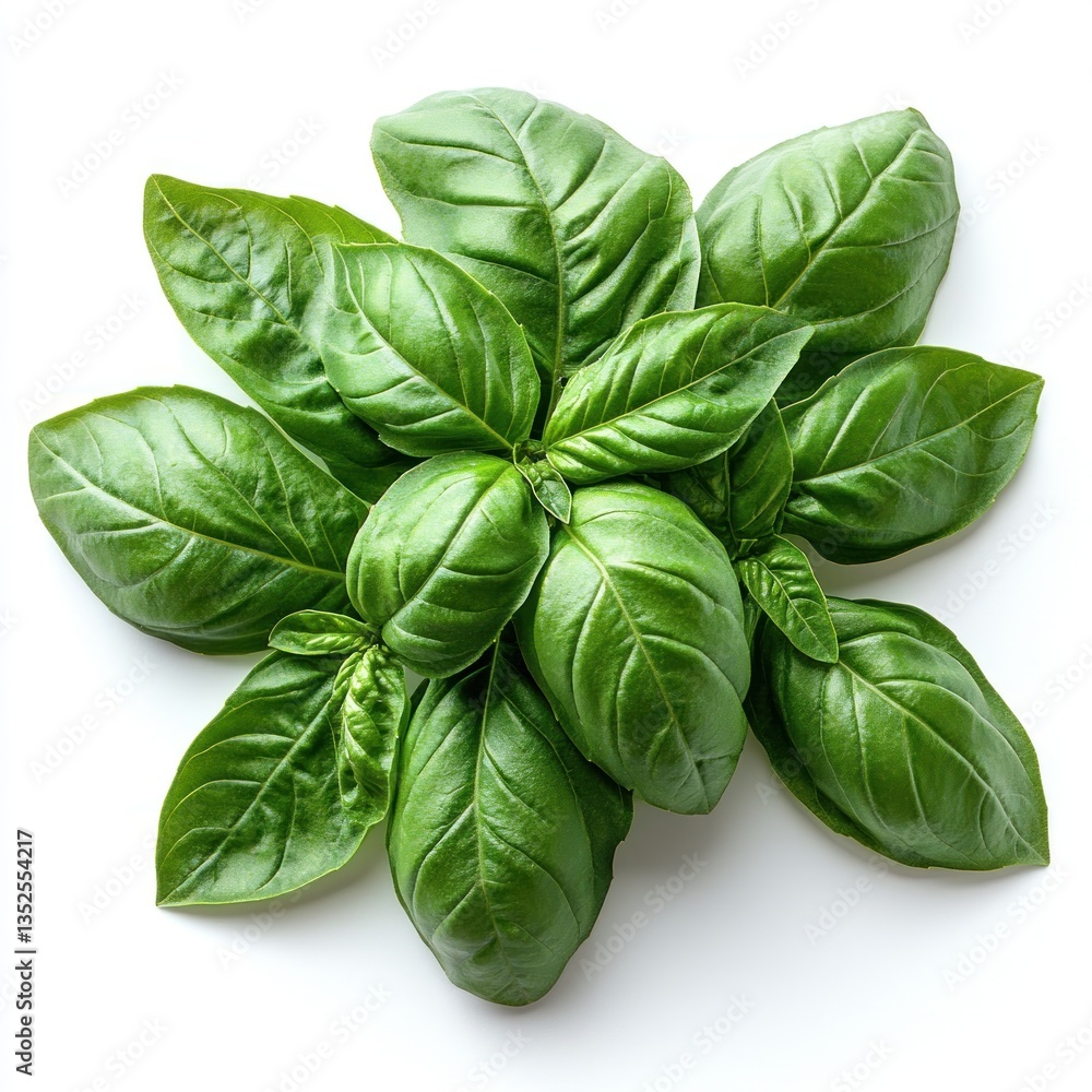 Fototapeta premium Fresh Green Basil Leaves: A Culinary Delight