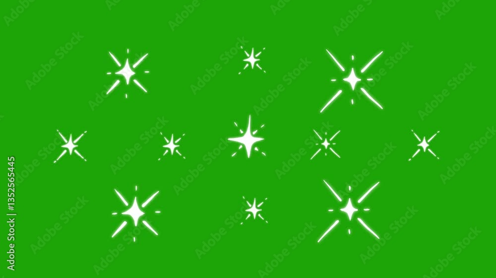 Cartoon Star Twinkle and Shine Animatio Green Screen Alpha Channel Effect for Night Sky Scenes Cartoon Star Twinkle and Shine Animatio Green Screen Alpha Channel Effect for Night Sky Scenes