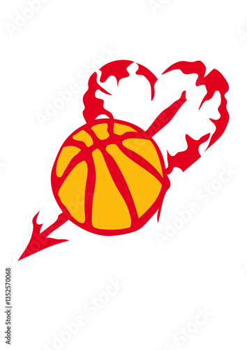 basketball coeur love perse fleche