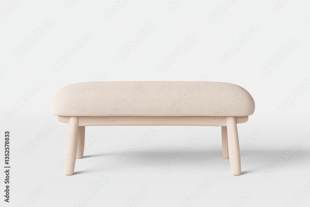 Light beige upholstered bench Light beige upholstered bench