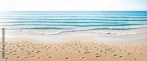 a serene beach scene with g...