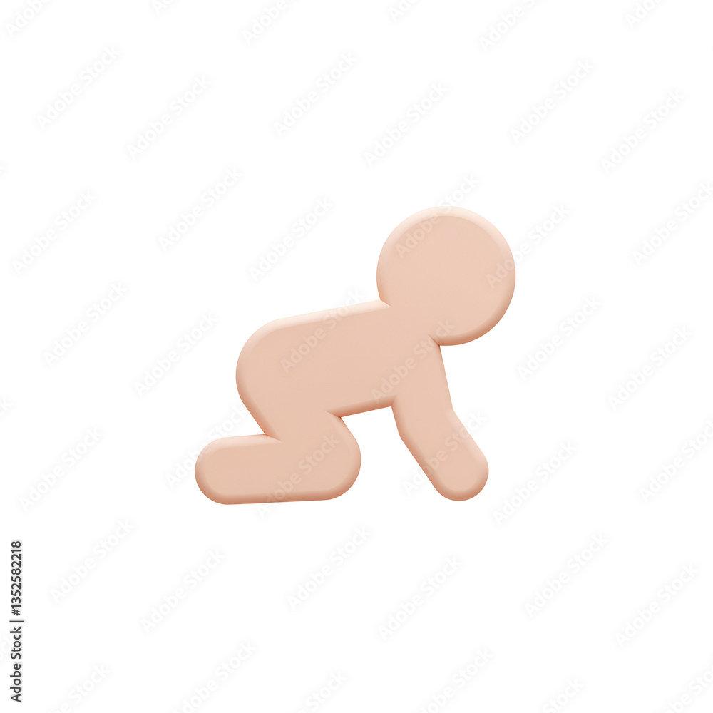 Minimal Crawling Baby Outline Icon for Tender Illustrations Minimal Crawling Baby Outline Icon for Tender Illustrations