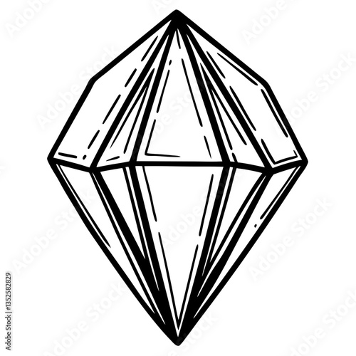 a hand-drawn diamond illustration, isolated on a backdrop