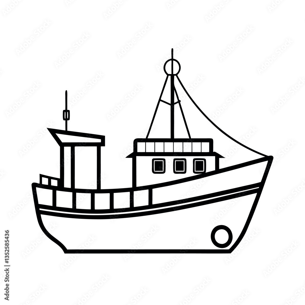 Simple Trawler Black Vector for Minimalistic Designs
Simple Trawler Black Vector for Minimalistic Designs