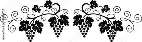 Elegant Grapevine Border, Vintage Grape Vines Decorative Design