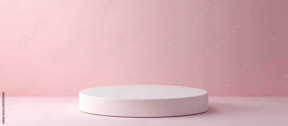 An empty white podium placed against a soft pink background, perfect for product presentation with a clean, minimalist design. An empty white podium placed against a soft pink background, perfect for product presentation with a clean, minimalist design.