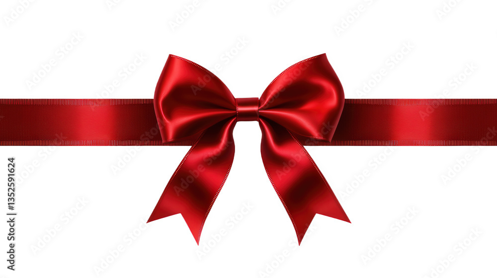 Red Satin Ribbon Bow Decoration Red Satin Ribbon Bow Decoration