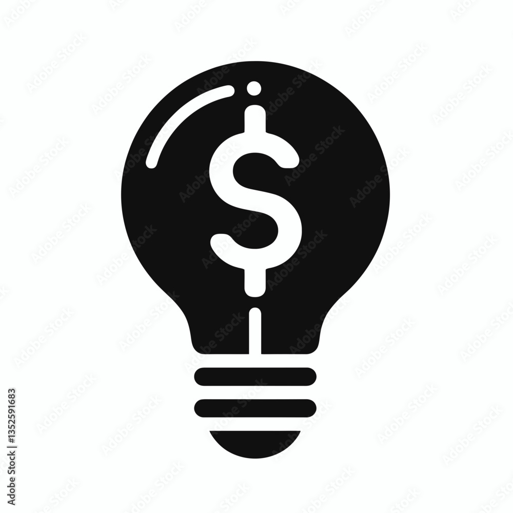 Light Bulb silhouette in black on a white background Light Bulb silhouette in black on a white background