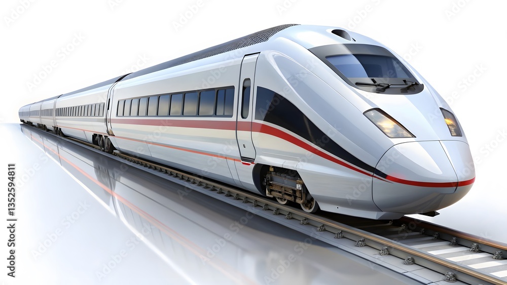 Naklejka premium High-Speed Train on Tracks