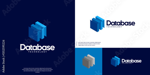 abstract logo database security , security system , digital services , smart technology , design vector template.