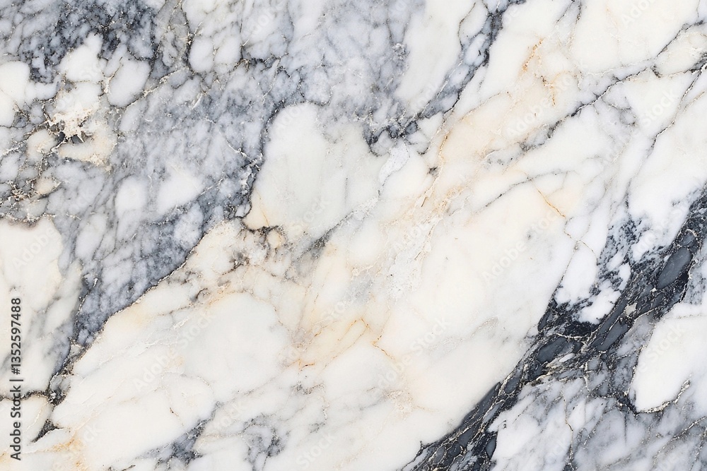 Elegant white and gray marble surface showcasing intricate veining patterns in natural light Elegant white and gray marble surface showcasing intricate veining patterns in natural light