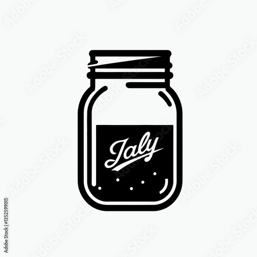 Mason Jar silhouette in black on a white background