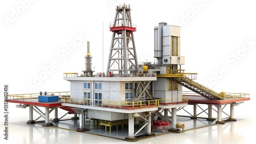 Wallpaper Mural Offshore Oil Rig Platform 3D Model Torontodigital.ca