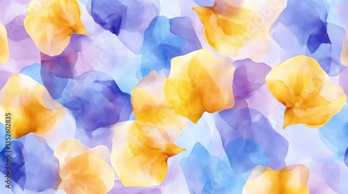 Wallpaper Mural A vibrant abstract background featuring soft watercolor flowers in shades of yellow, purple, and blue. Torontodigital.ca
