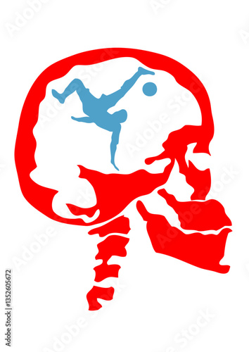 football crane squelette tete