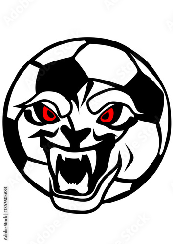 football face cartoon gueule ouverte feroce logo club