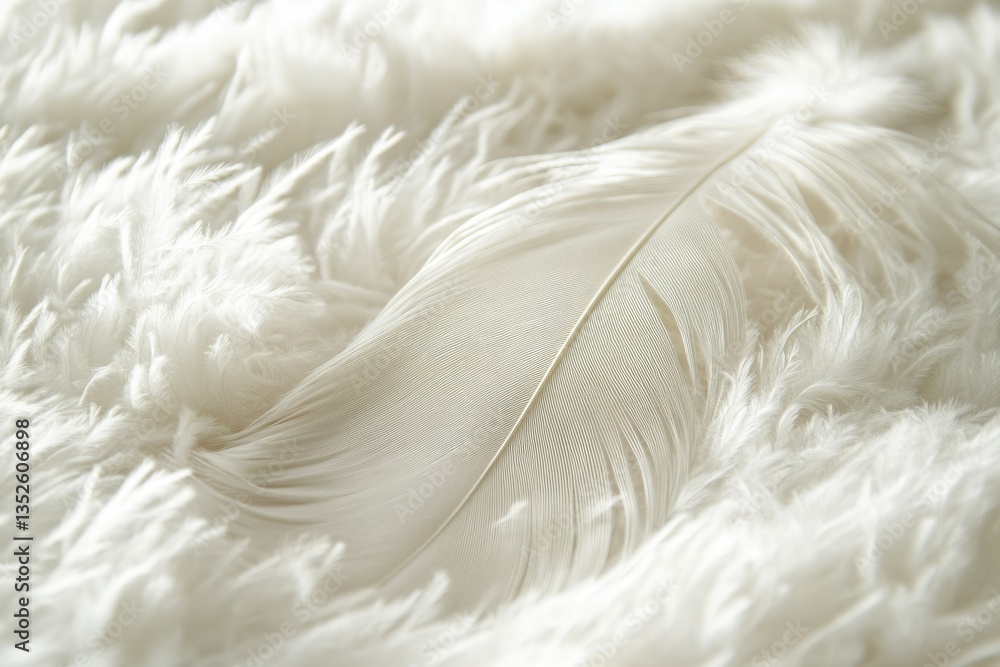 Soft White Feather Collection on a Cozy Bed with a Gentle Background Soft White Feather Collection on a Cozy Bed with a Gentle Background