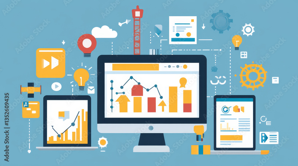 Vector illustration. App development. Flat computing background. Programming and coding. Web development and search. Search engine optimization. Innovation and technologies. Mobile app. Vector illustration. App development. Flat computing background. Programming and coding. Web development and search. Search engine optimization. Innovation and technologies. Mobile app.