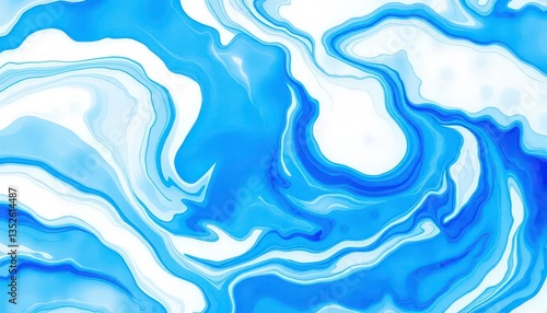 Abstract swirling blue and white watercolor texture, white, swirl