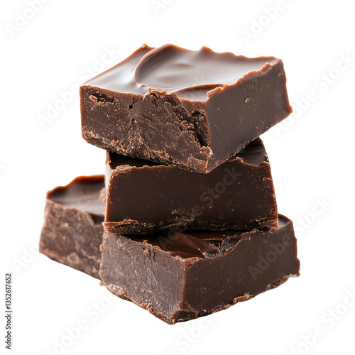 Chocolate Fudge isolated on white background