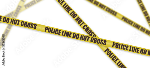 Yellow Police Line Do Not Cross Tape at a Crime Scene