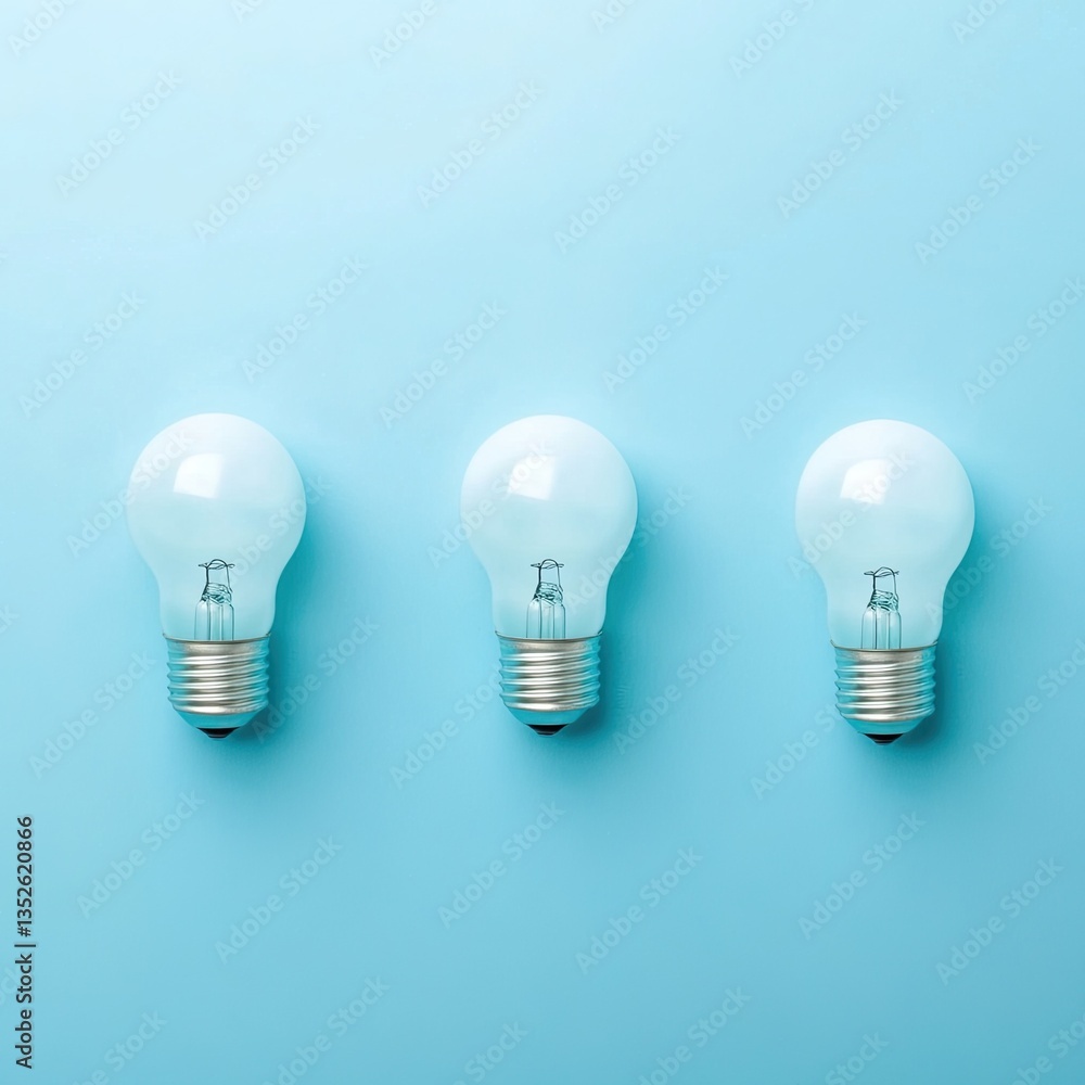 Great idea and innovation - light bulb on blue horizontal background with copy space for individual text. Great idea and innovation - light bulb on blue horizontal background with copy space for individual text.