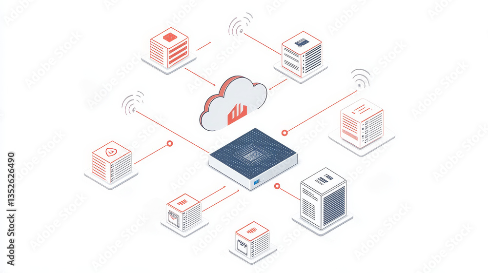 Cloud and edge computing technology concepts with cybersecurity data protection. A large cloud icon over a prominent white cloud in the center. polygon connection code on dark blue background. Cloud and edge computing technology concepts with cybersecurity data protection. A large cloud icon over a prominent white cloud in the center. polygon connection code on dark blue background.