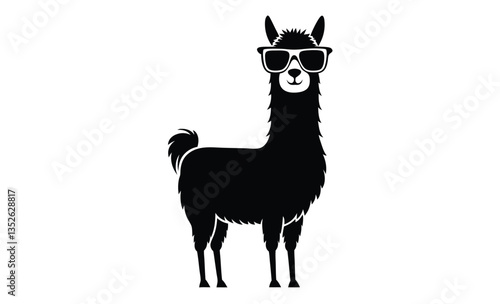 Cool llama with sunglasses funny illustration