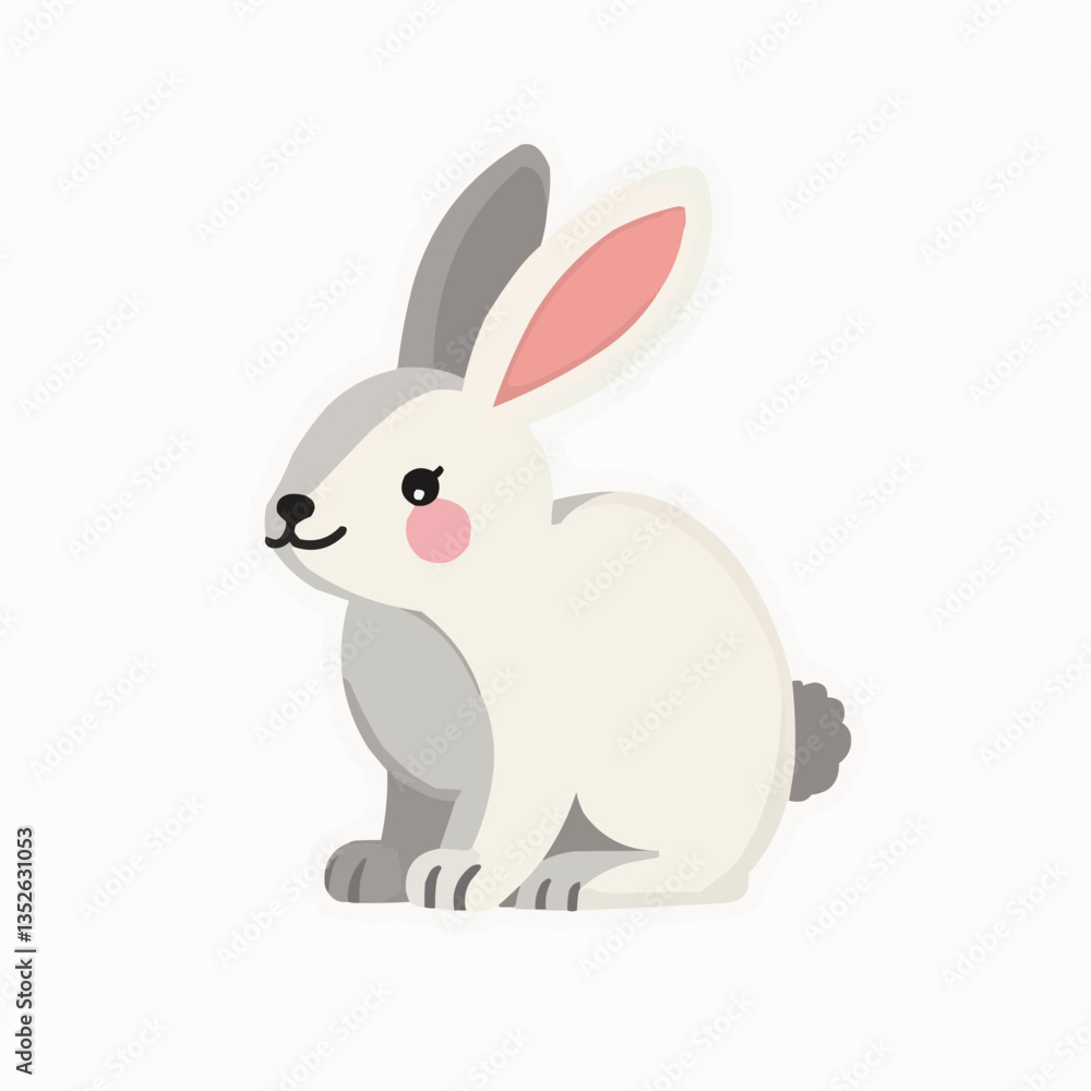 Niedlicher Hase sitzt auf weißem Hintergrund
Niedlicher Hase sitzt auf weißem Hintergrund