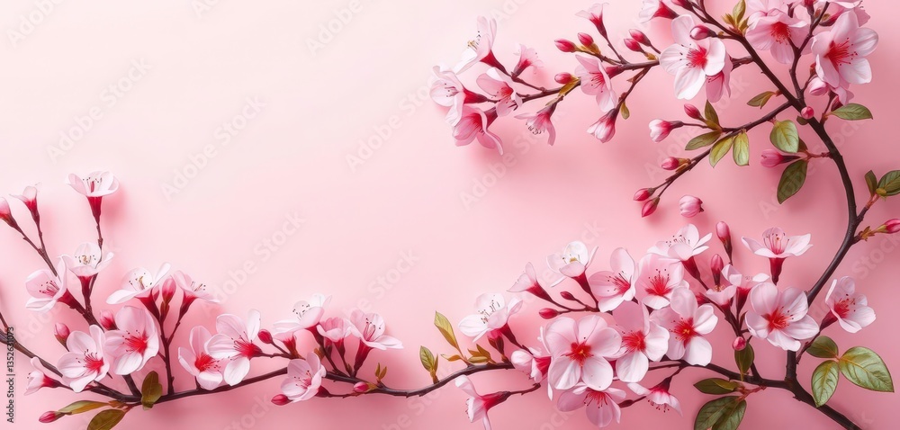 Pale pink backdrop adorned with subtly rendered, delicate pink blossoms, soft pink, peaceful Pale pink backdrop adorned with subtly rendered, delicate pink blossoms, soft pink, peaceful