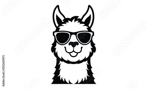 Cool llama with sunglasses funny illustration