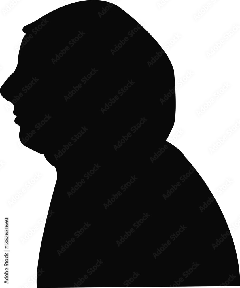 a woman with head scarf, head silhouette vector a woman with head scarf, head silhouette vector
