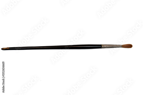 Round Tip Paintbrush Isolated on transparent Background. Creativity and art. Watercolor brush.
