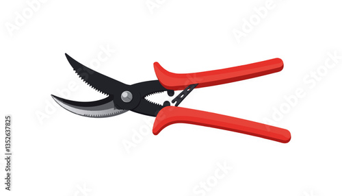 Compact garden pruner showcasing sharp blades on white background, functionality
